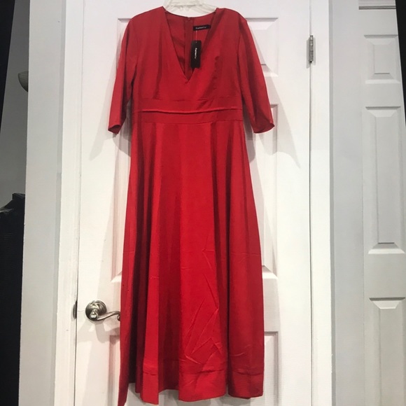 Fashion MIA Dresses & Skirts - Long Red Orange Fashion Mia Dress - Size Large.